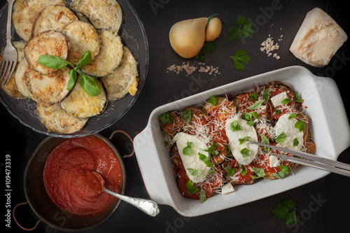 Ingredients For Parmigiana In Baking Pan