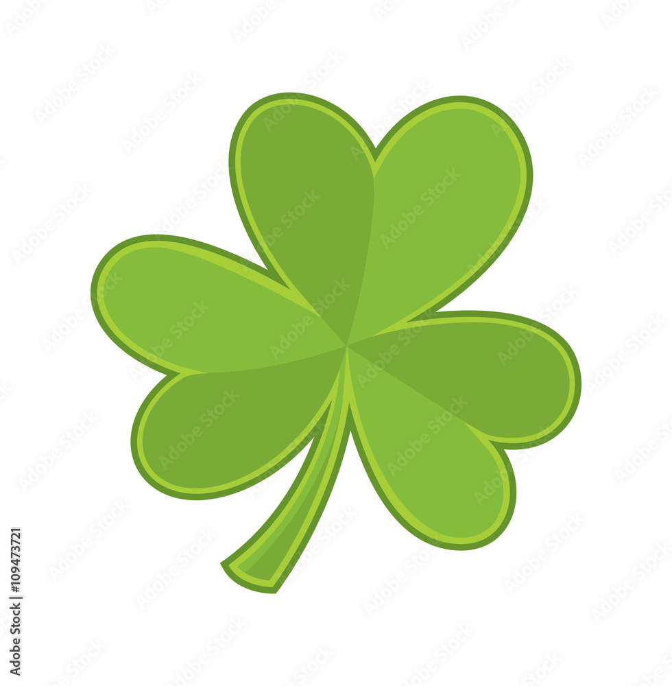 Green shamrock leaf isolated on white background Green shamrock leaf isolated on white background