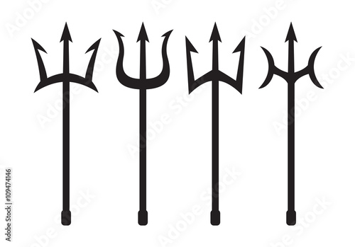 set of trident silhouette photo