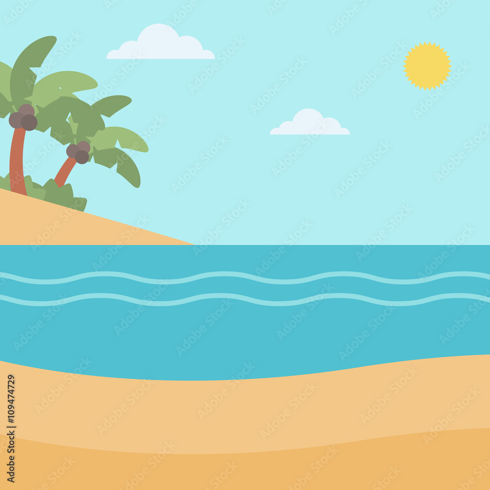 Background of tropical beach and sea.