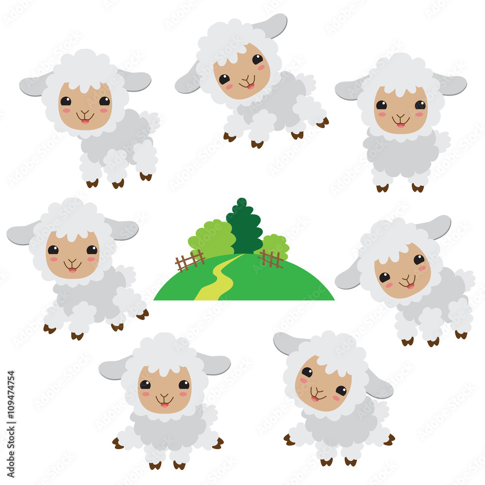 Cute sheep vector illustration

