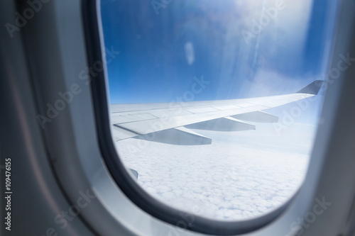 Blue sky in window plane
