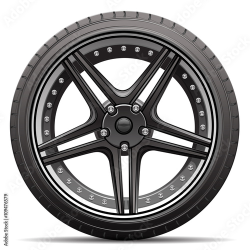 Car tire wheel isolated vector illustration. photo