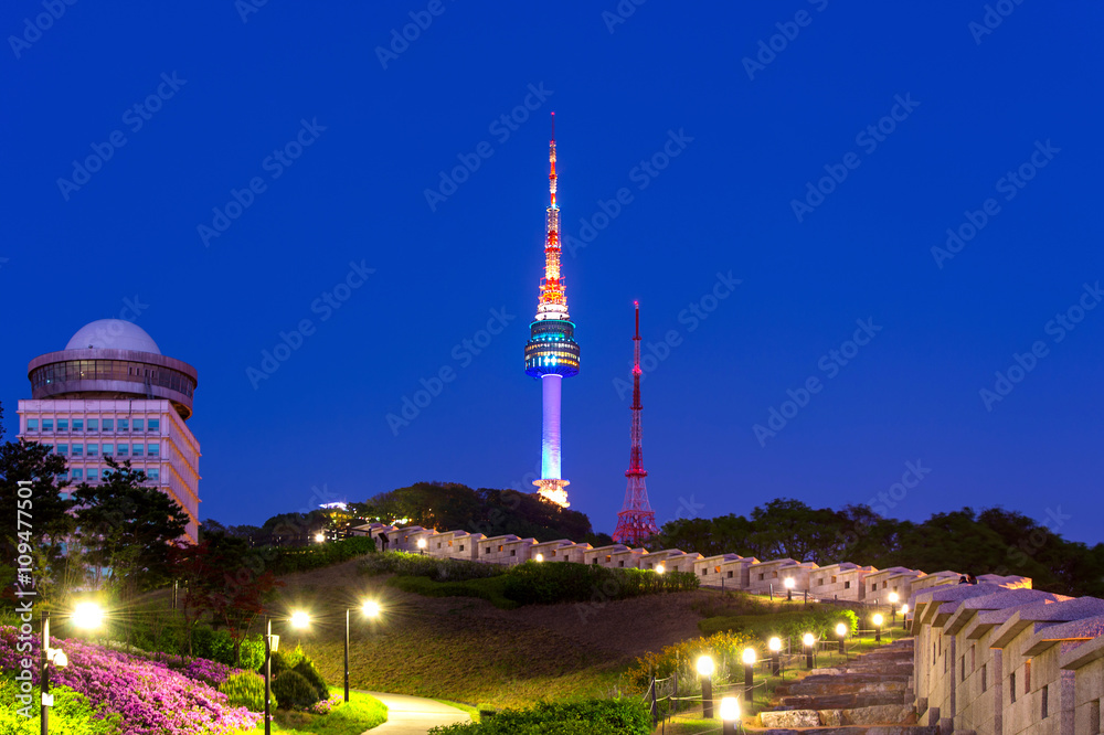 N Seoul Tower Located on Namsan Mountain in central Seoul,South