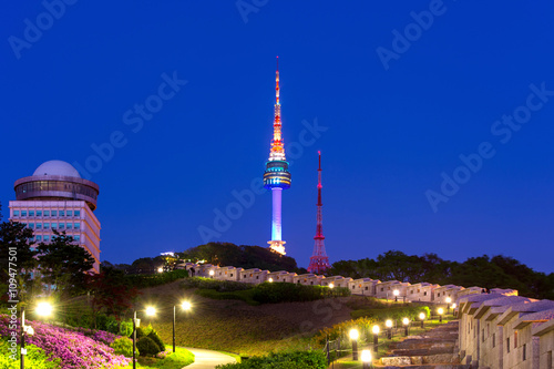 Photography N Seoul Tower Located on Namsan Mountain in central Seoul,South