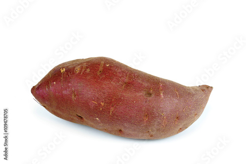 red yam on white background photo