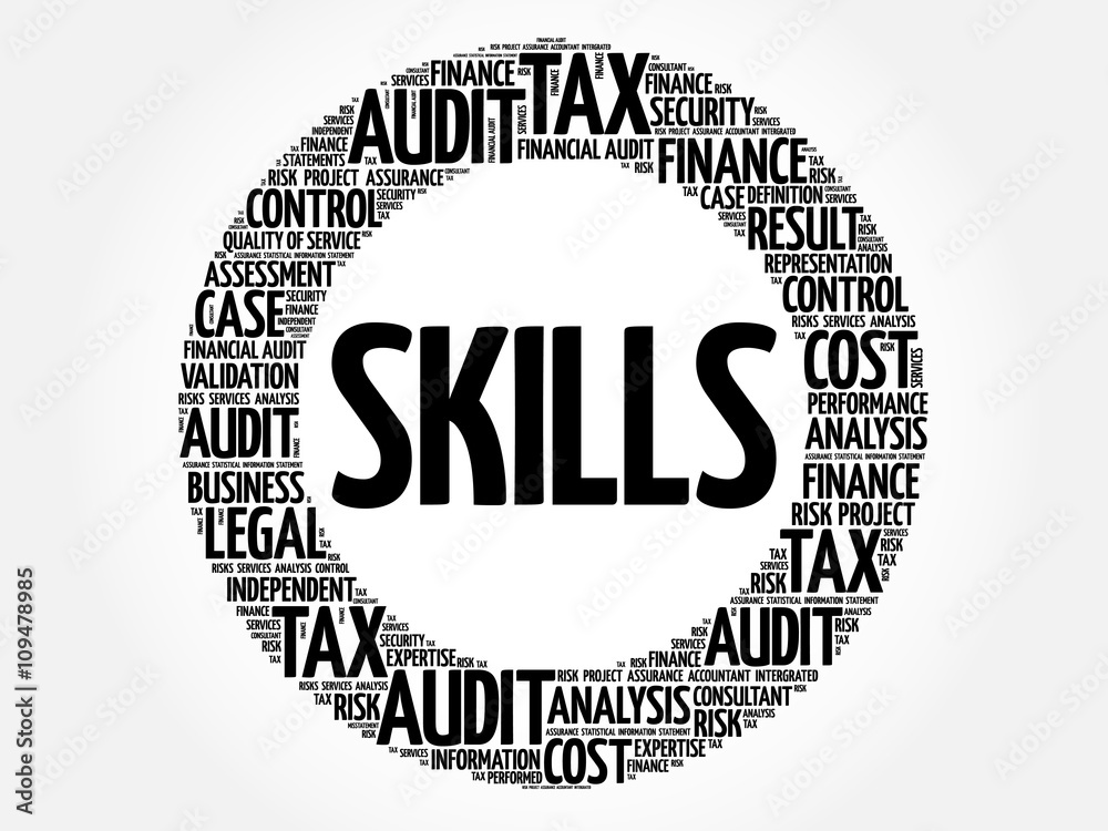Fototapeta premium SKILLS word cloud, business concept