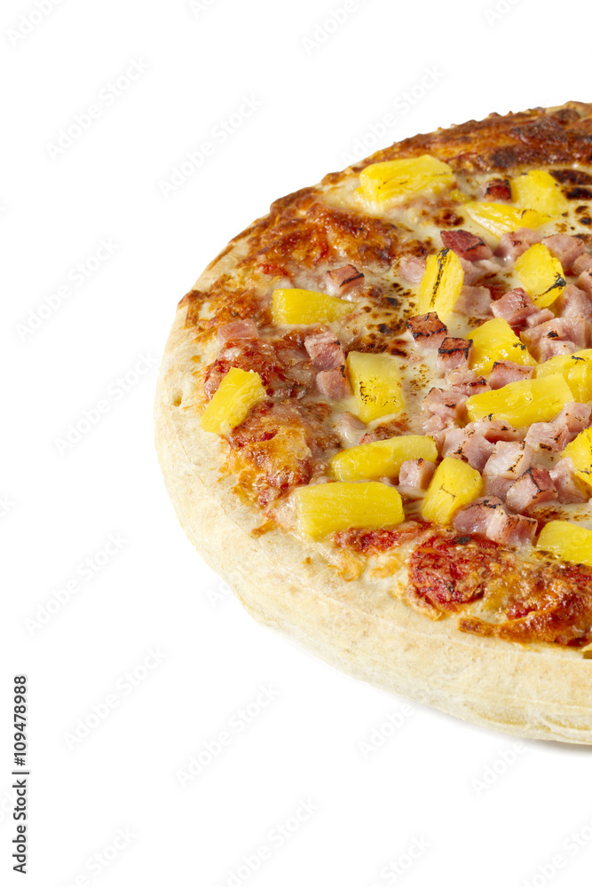 half portion of hawaiian pizza half portion of hawaiian pizza