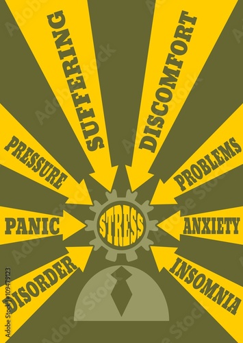 Human icon and stress reasons pressure