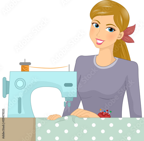 Girl Sewing Machine