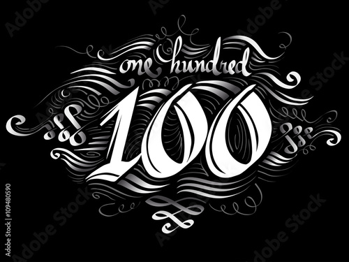 Number Design 100 Black