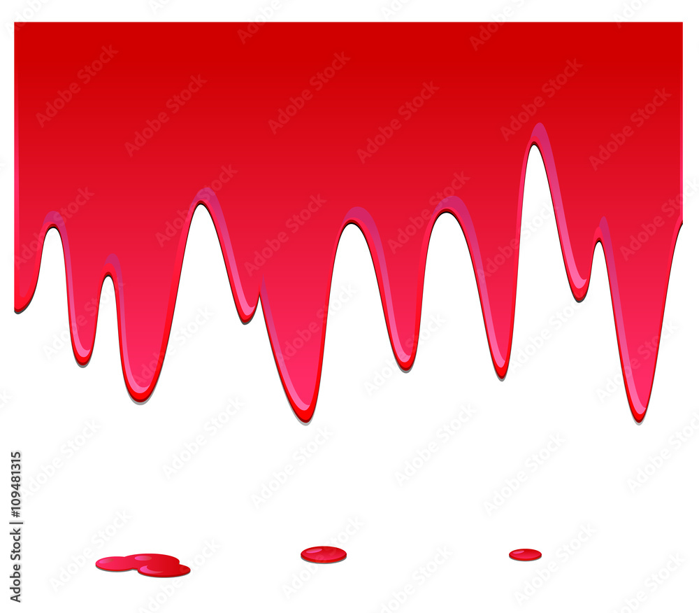 Paint or blood dripping on the wall vector image Paint or blood dripping on the wall vector image