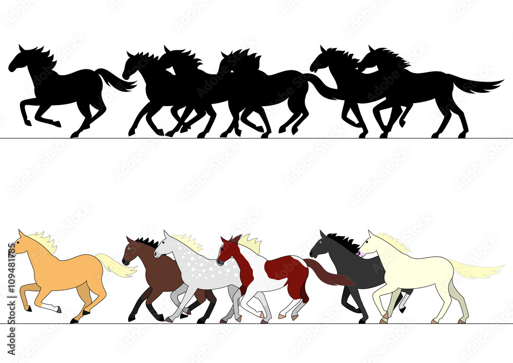running horses group set running horses group set