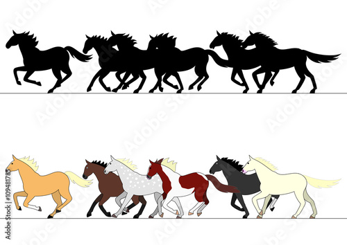 running horses group set