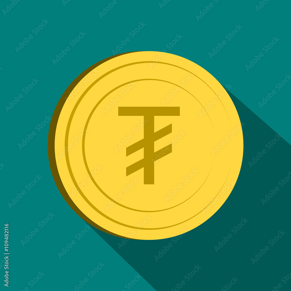 Obraz premium Tugrik icon, flat style