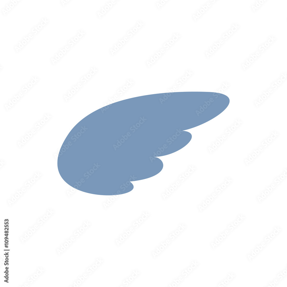 Silver wing icon, simple style Silver wing icon, simple style