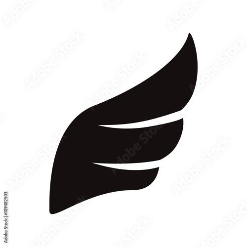 Black wing icon, simple style