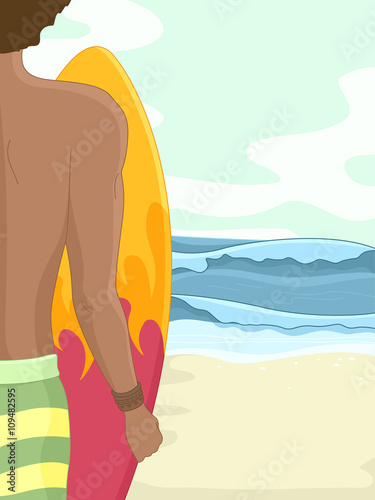 Man Beach Surf Board