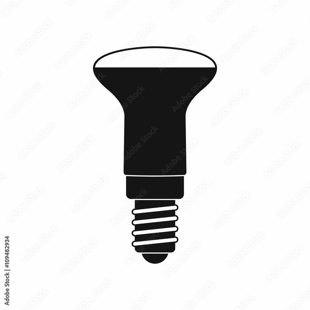 LED bulb icon, simple style LED bulb icon, simple style
