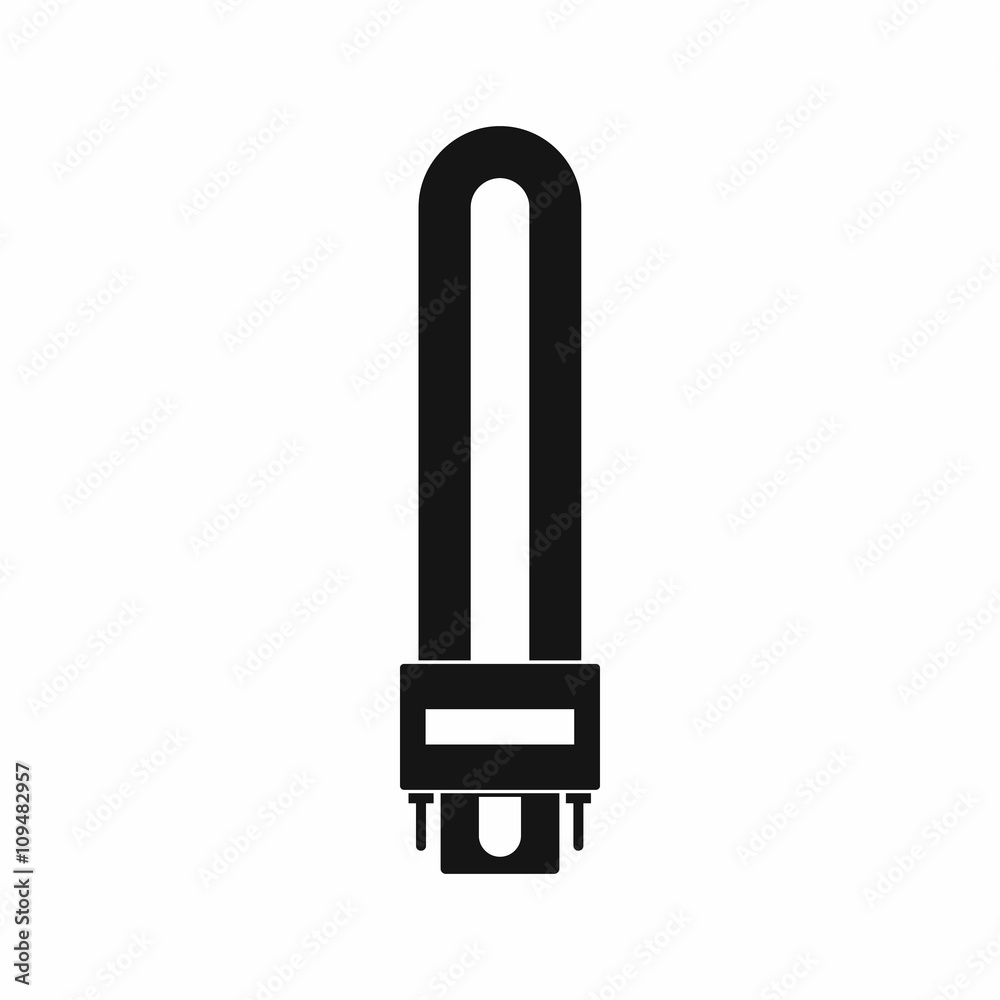 Fluorescence lamp icon, simple style Fluorescence lamp icon, simple style