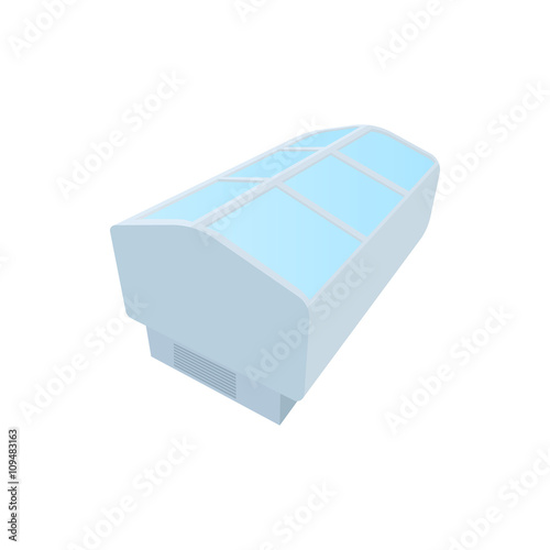 Freezer showcase icon, cartoon style