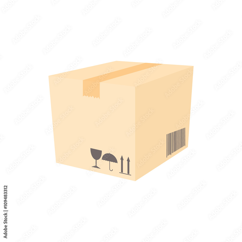 Cardboard icon in cartoon style Cardboard icon in cartoon style