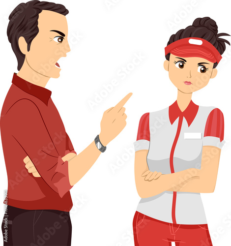 Teen Girl Employee Angry Supervisor