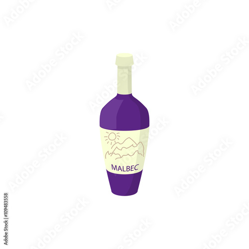 Bottle of wine icon, cartoon style