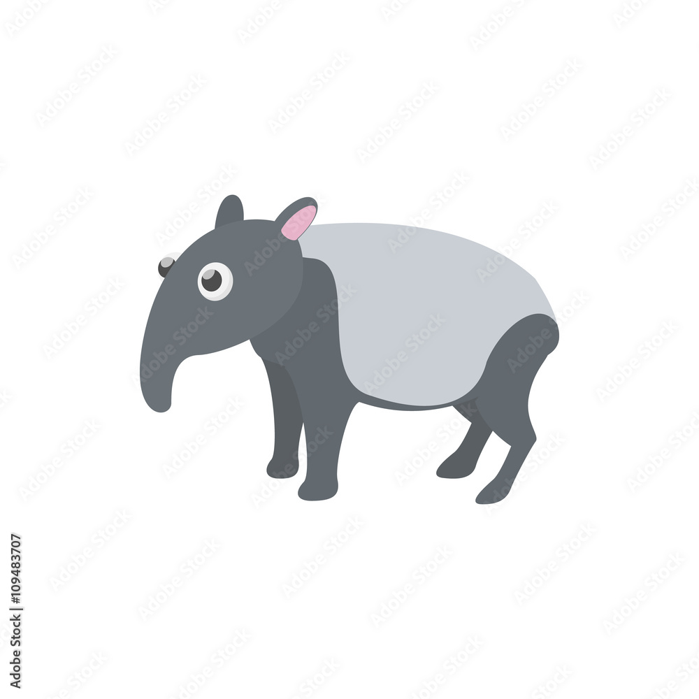 Tapir icon in cartoon style