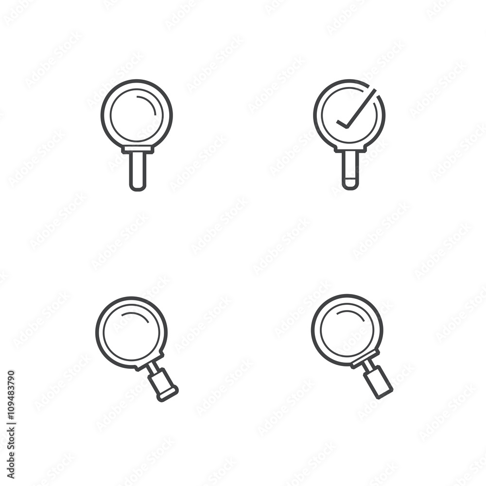 magnifying glass line icons set magnifying glass line icons set