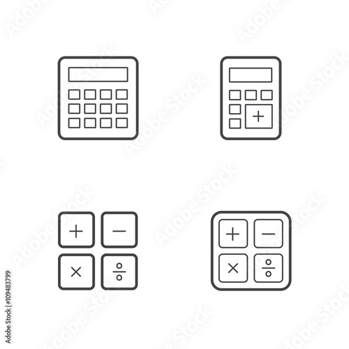 business calculator icons set