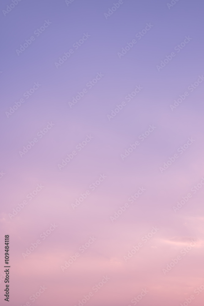 Sky with a pastel colored gradient, serenity and rose quartz color filter