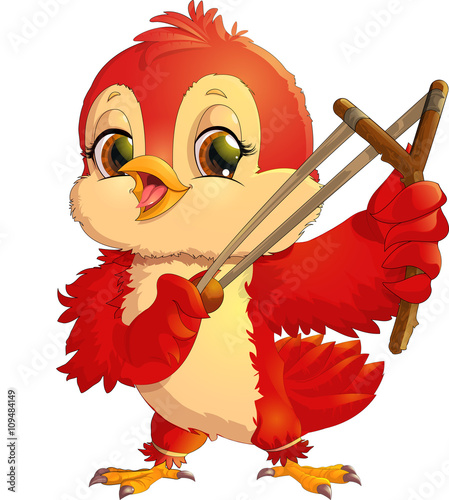 red bird with a slingshot