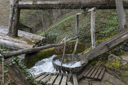 Old operative workshop with fulling mill or tepavitza for washing of wool weaves with water in the Etar, Gabrovo, Bulgaria   photo