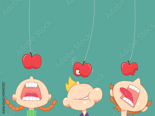 Hanging Apples Bite Kids Game