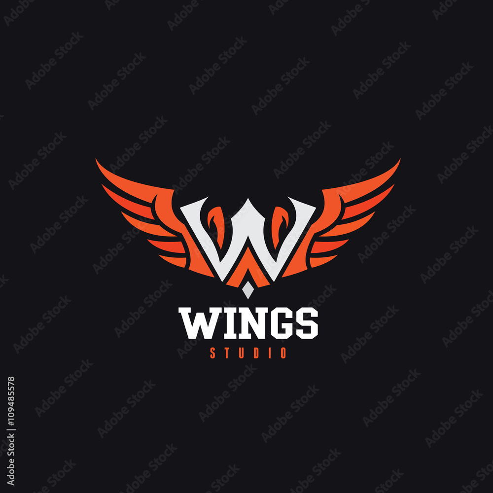 w letter logo. Wing logo. web design logo template. media logo. vector logo template w letter logo. Wing logo. web design logo template. media logo. vector logo template