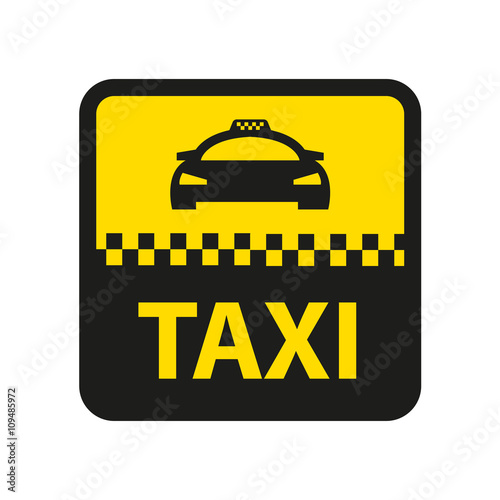 Vector taxi icon. Taxi car sign.