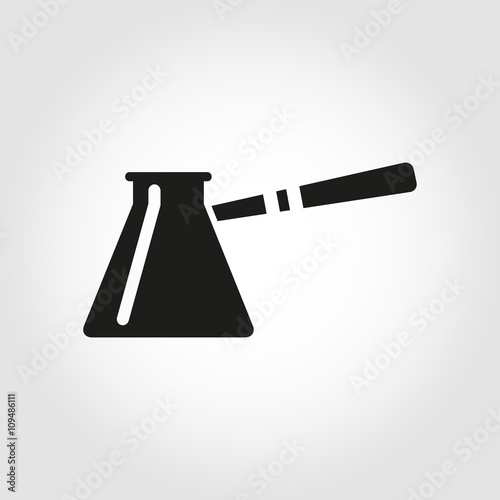 Vector black cezve for coffe icon