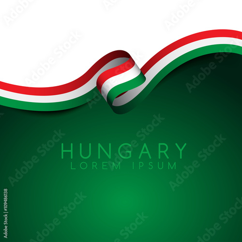 Hungary Flag Ribbon : Vector Illustration photo