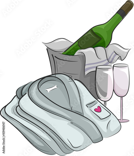 Bathrobe Wine Drinks Honeymoon
