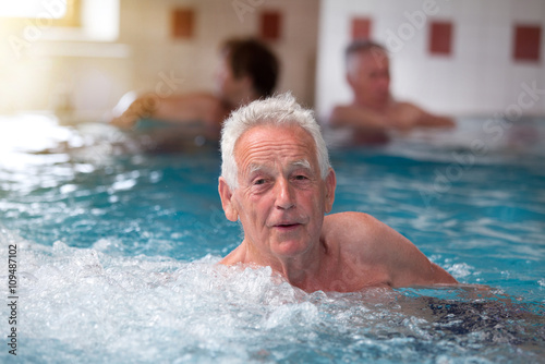 Old man in jacuzzi