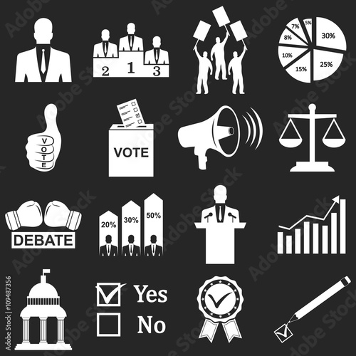 Politics, Voting and elections icons 