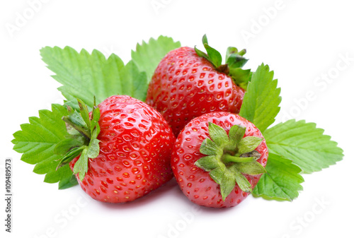 Sweet strawberry isolated on white background.