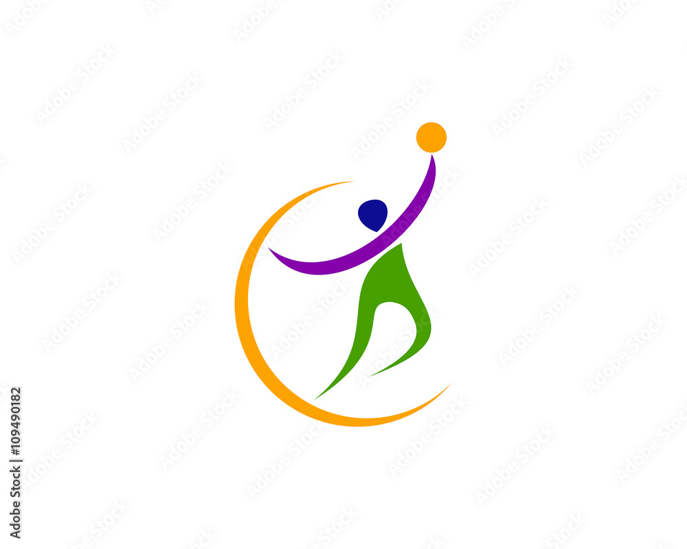 Volleyball Logo Olympic Style Stock Vector Adobe Stock