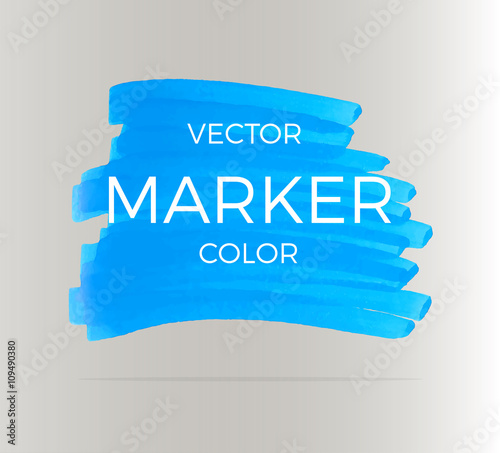 Vector blue stripes drawn with markers. Elements for design and background