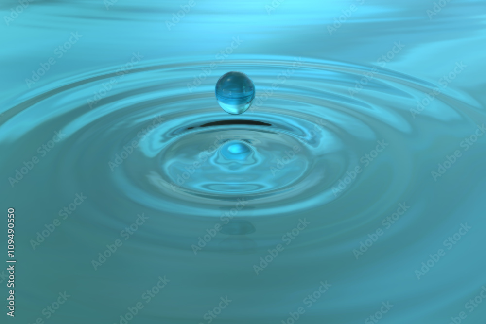 3D rendered Water drop close-up 3D rendered Water drop close-up