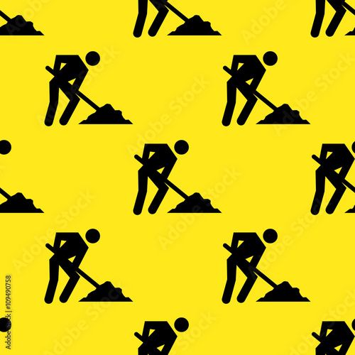 Icono plano patrón con men at work #1