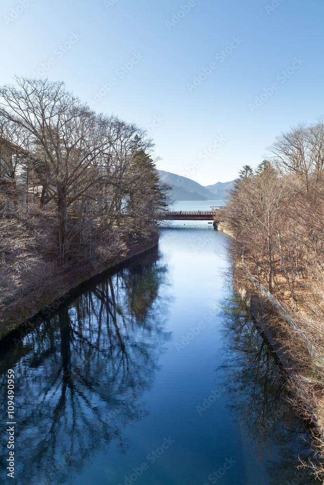 Landscape of lake Chuzenji with clear sky Landscape of lake Chuzenji with clear sky