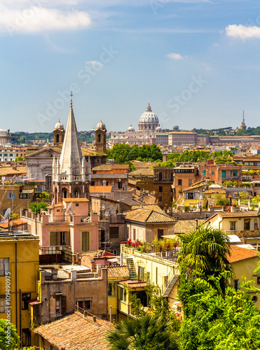 Photography View of Rome historic center, Italy