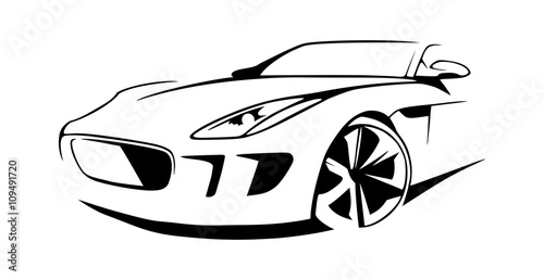 Sports car silhouette vector